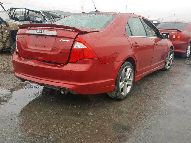 3FAHP0KC1BR292370 - 2011 FORD FUSION SPO RED photo 4