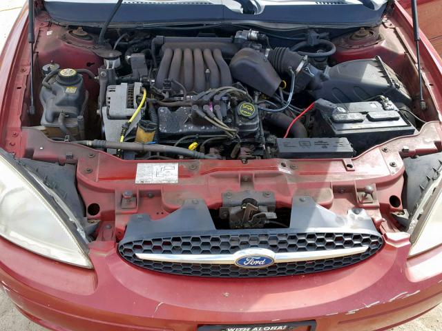 1FAFP55U83G170560 - 2003 FORD TAURUS SES RED photo 7