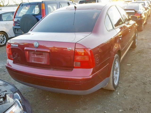 WVWBH63BX1P019570 - 2001 VOLKSWAGEN PASSAT GLX 红色 照片 4