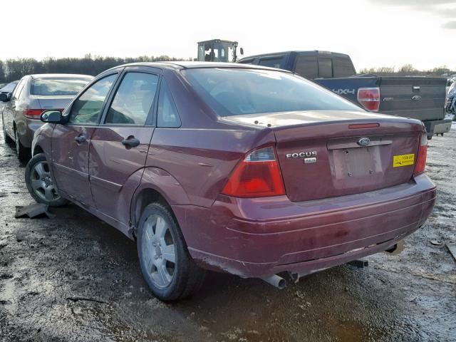 1FAHP34N87W209067 - 2007 FORD FOCUS ZX4 BURGUNDY photo 3