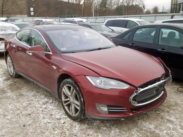 5YJSA1DNXCFS00309 - 2012 TESLA MODEL S MAROON photo 1