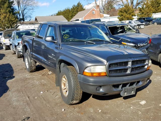 1B7HG38X52S562629 - 2002 DODGE DAKOTA QUA GRAY photo 1