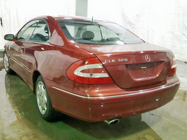 WDBTJ65J85F151153 - 2005 MERCEDES-BENZ CLK 320C RED photo 3