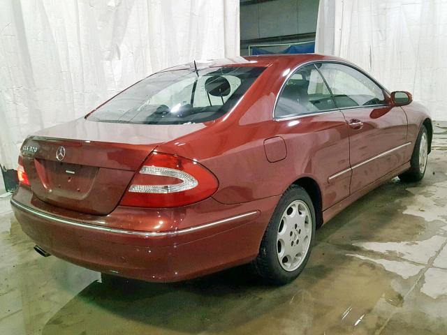 WDBTJ65J85F151153 - 2005 MERCEDES-BENZ CLK 320C RED photo 4