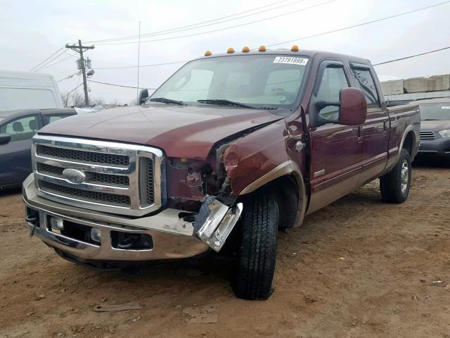 1FTWW31PX6EC22529 - 2006 FORD F350 SRW S BURGUNDY photo 2