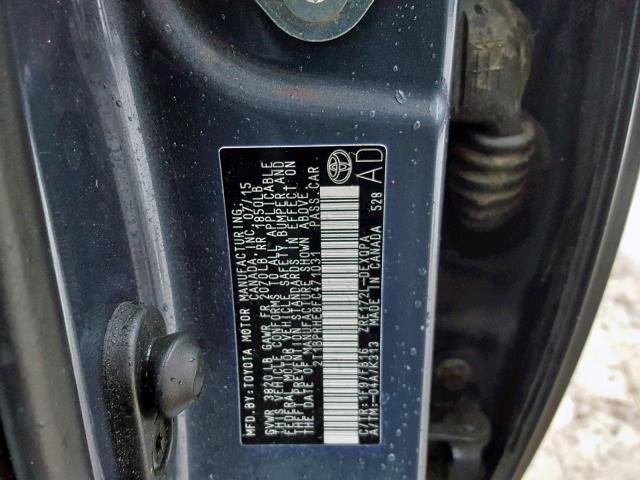 2T1BPRHE8FC471031 - 2015 TOYOTA COROLLA EC 蓝色 照片 10