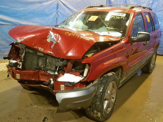 1J4GW48S84C291467 - 2004 JEEP GRAND CHER RED photo 2