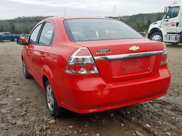 KL1TD56E29B383238 - 2009 CHEVROLET AVEO LS RED photo 3