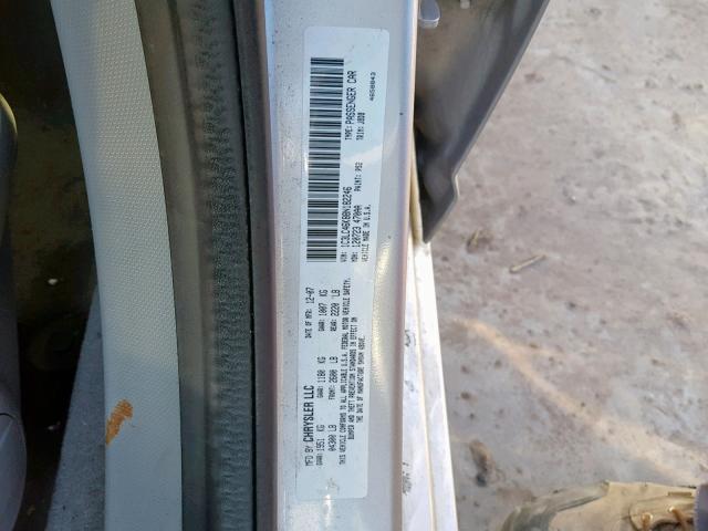 1C3LC46K88N182246 - 2008 CHRYSLER SEBRING LX SILVER photo 10