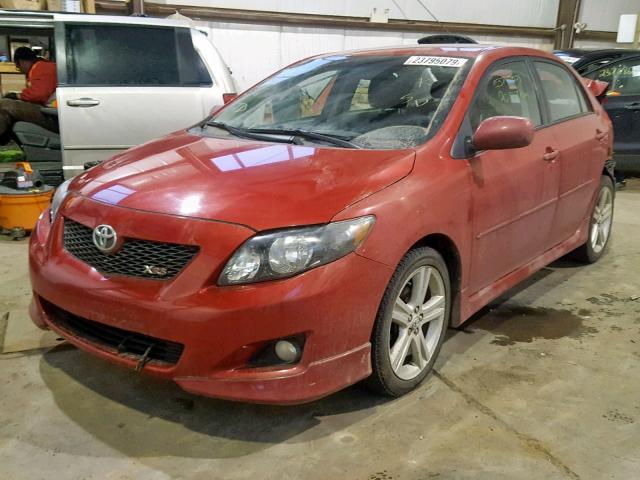 2T1BE40EX9C027271 - 2009 TOYOTA COROLLA XR RED photo 2