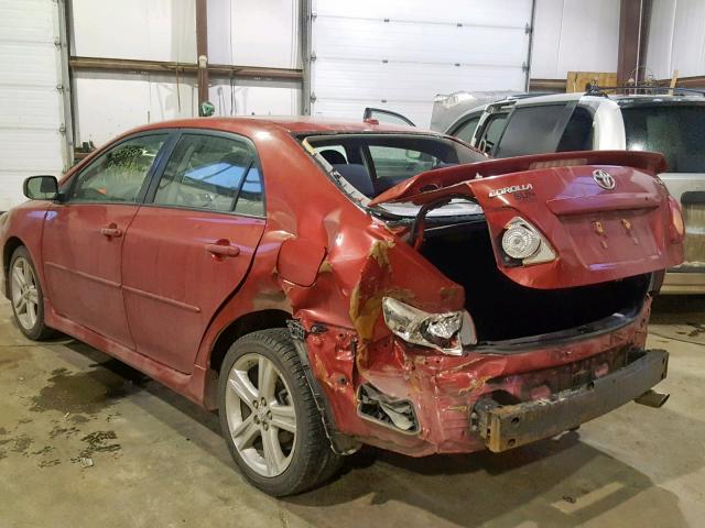 2T1BE40EX9C027271 - 2009 TOYOTA COROLLA XR RED photo 3