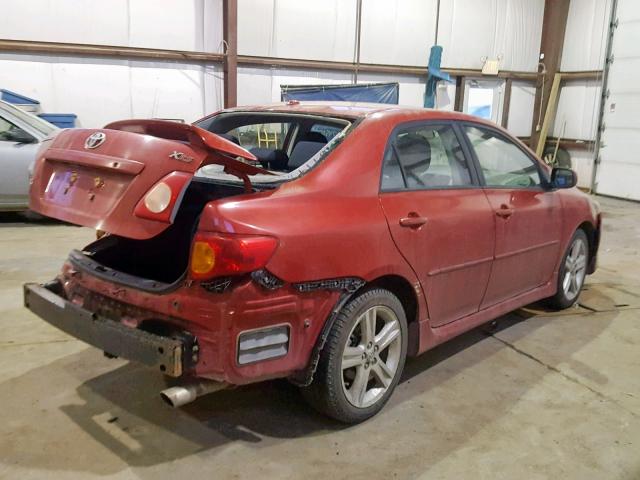 2T1BE40EX9C027271 - 2009 TOYOTA COROLLA XR RED photo 4