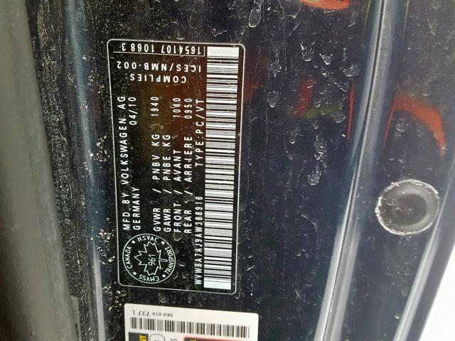 WVWBA7AJ9AW388916 - 2010 VOLKSWAGEN GOLF 蓝色 照片 10