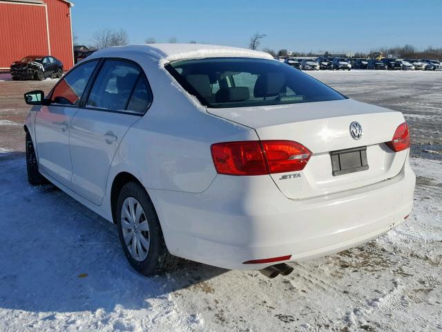 3VW2K7AJ9DM416678 - 2013 VOLKSWAGEN JETTA BASE WHITE photo 3