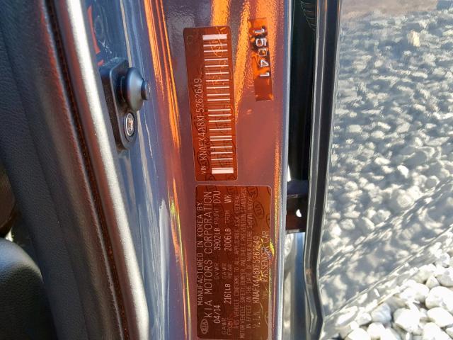 KNAFX4A8XF5262649 - 2015 KIA FORTE EX GRAY photo 10