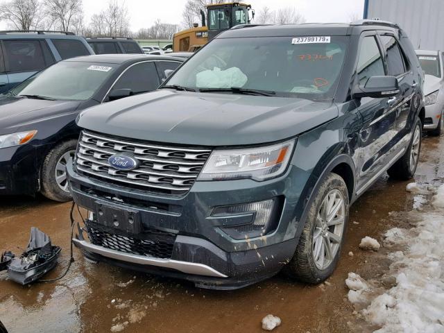 1FM5K8F80GGA10682 - 2016 FORD EXPLORER L GREEN photo 2