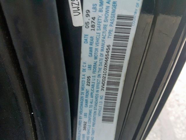 3VWDD21C0XM465456 - 1999 VOLKSWAGEN NEW BEETLE Qara foto 10