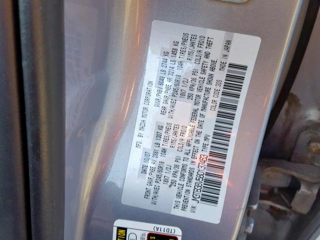 JM3TB38V580137463 - 2008 MAZDA CX-9 GRAY photo 10