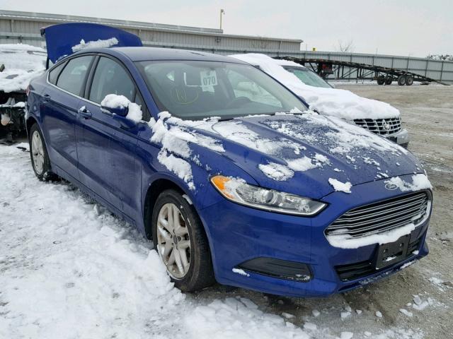 3FA6P0HD3ER352290 - 2014 FORD FUSION SE BLUE photo 1