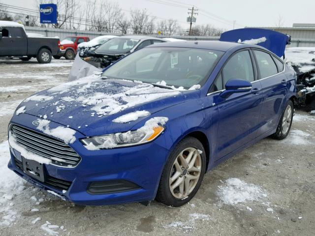 3FA6P0HD3ER352290 - 2014 FORD FUSION SE BLUE photo 2