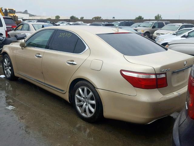 JTHBL46F275003738 - 2007 LEXUS LS 460 GOLD photo 3