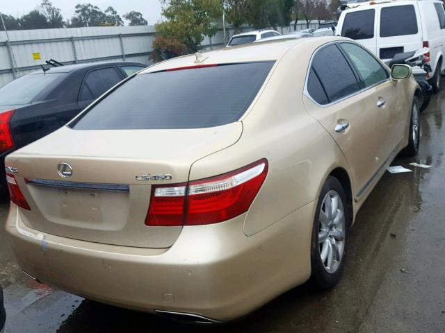 JTHBL46F275003738 - 2007 LEXUS LS 460 GOLD photo 4