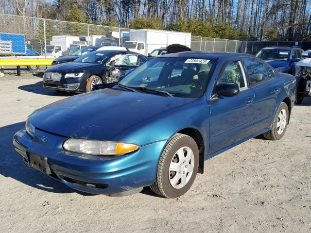 1G3NK52FX2C147474 - 2002 OLDSMOBILE ALERO GX GREEN photo 2