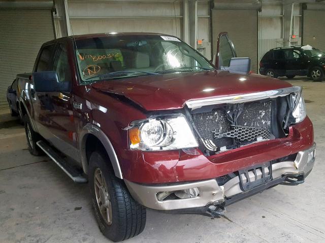 1FTPW14565FB00312 - 2005 FORD F150 SUPER MAROON photo 1