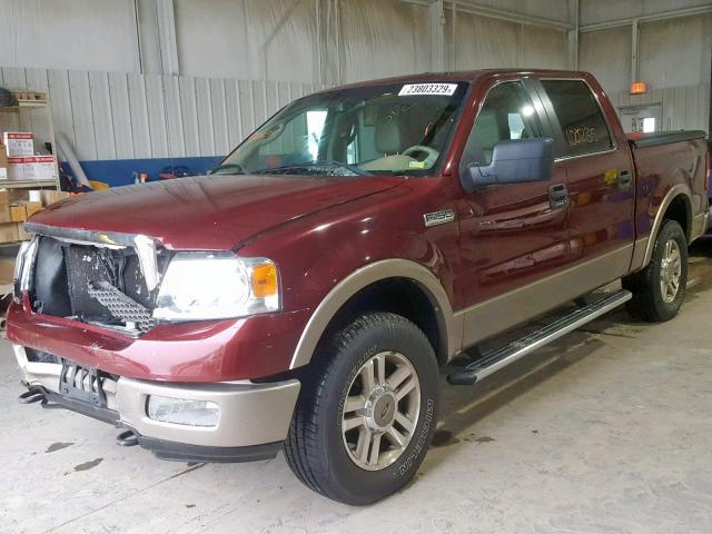 1FTPW14565FB00312 - 2005 FORD F150 SUPER MAROON photo 2