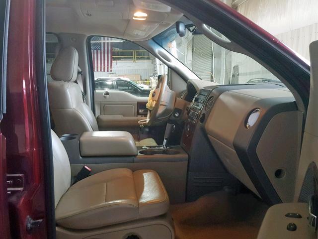 1FTPW14565FB00312 - 2005 FORD F150 SUPER MAROON photo 5