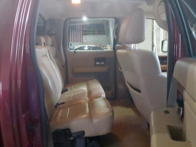 1FTPW14565FB00312 - 2005 FORD F150 SUPER MAROON photo 6