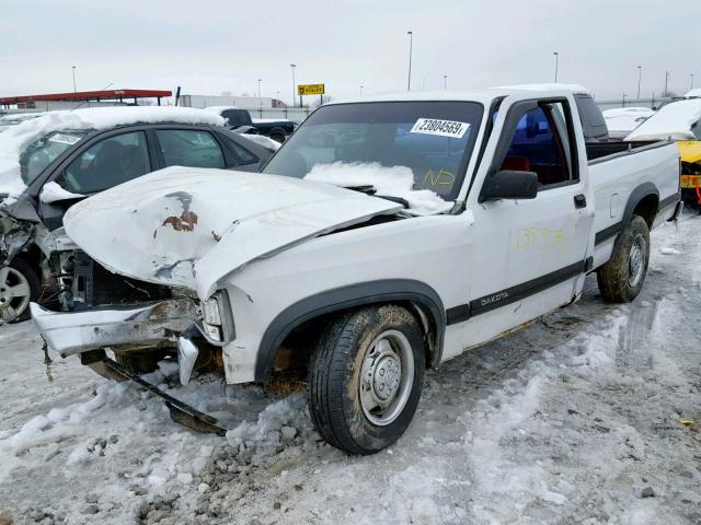 1B7FL26X8NS552925 - 1992 DODGE DAKOTA WHITE photo 2