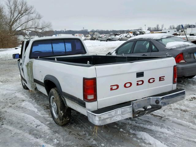 1B7FL26X8NS552925 - 1992 DODGE DAKOTA WHITE photo 3