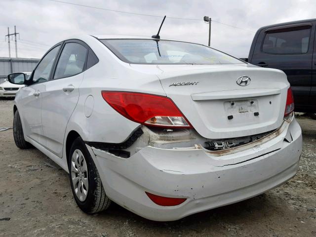 KMHCT4AE5GU994536 - 2016 HYUNDAI ACCENT SE WHITE photo 3