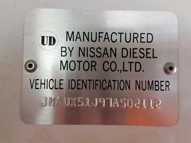 JNAUX51J97A502112 - 2007 NISSAN DIESEL UD1200 WHITE photo 8