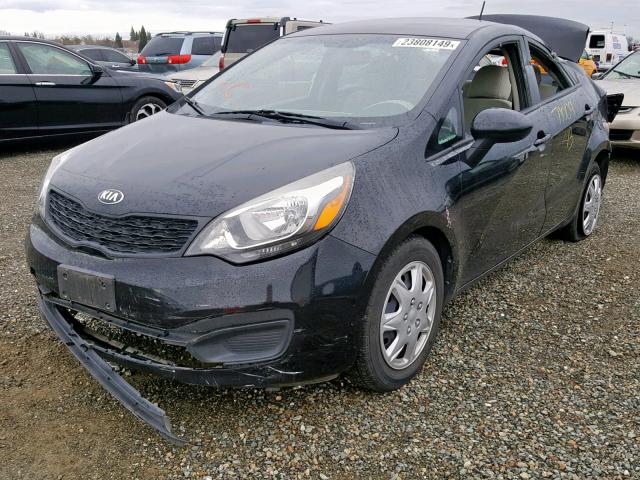 KNADM4A30D6205176 - 2013 KIA RIO LX BLACK photo 2