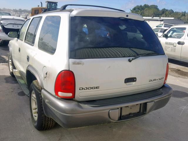 1B4HR38N82F173871 - 2002 DODGE DURANGO SP SILVER photo 3