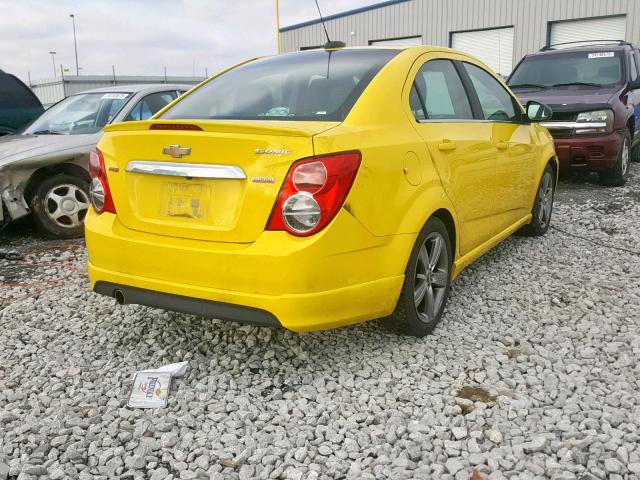 1G1JG5SB5F4213581 - 2015 CHEVROLET SONIC RS YELLOW photo 4