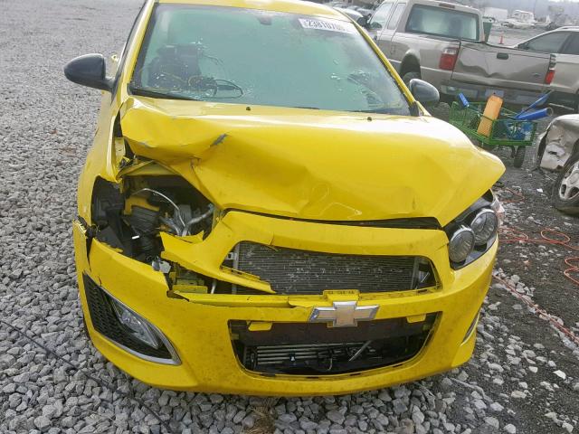 1G1JG5SB5F4213581 - 2015 CHEVROLET SONIC RS YELLOW photo 9