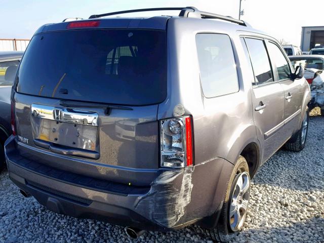 5FNYF3H56FB009914 - 2015 HONDA PILOT EXL GRAY photo 4