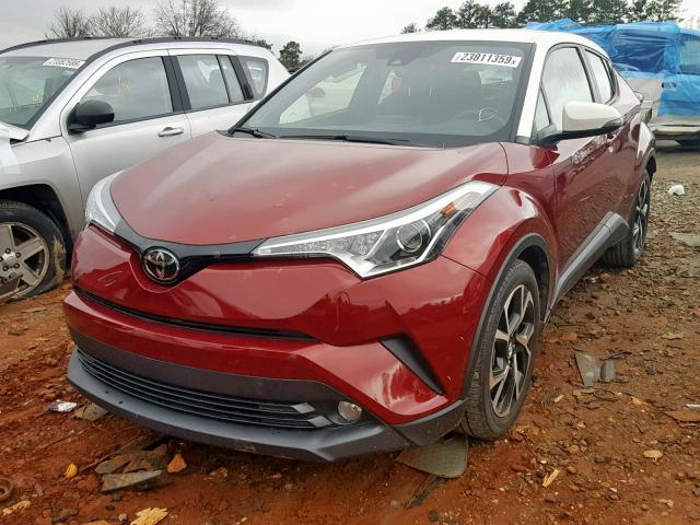 JTNKHMBX8J1003982 - 2018 TOYOTA C-HR XLE RED photo 2