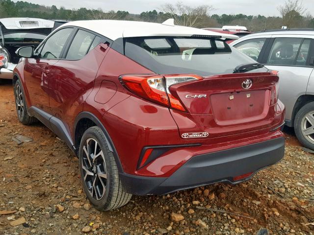 JTNKHMBX8J1003982 - 2018 TOYOTA C-HR XLE RED photo 3