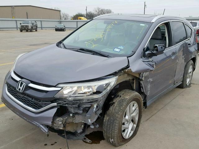 5J6RM4H76FL030318 - 2015 HONDA CR-V EXL GRAY photo 2