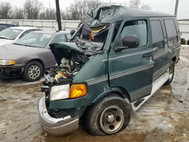 2B6HB11Y51K504619 - 2001 DODGE RAM VAN B1 GREEN photo 2