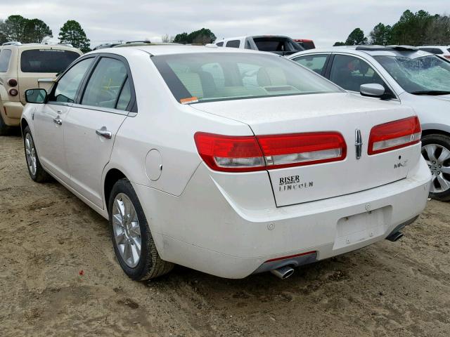 3LNHL2GC3BR750965 - 2011 LINCOLN MKZ WHITE photo 3