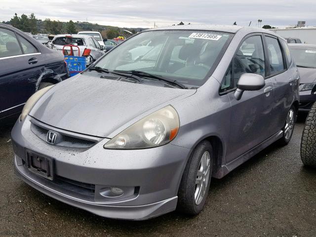 JHMGD38697S068050 - 2007 HONDA FIT S GRAY photo 2