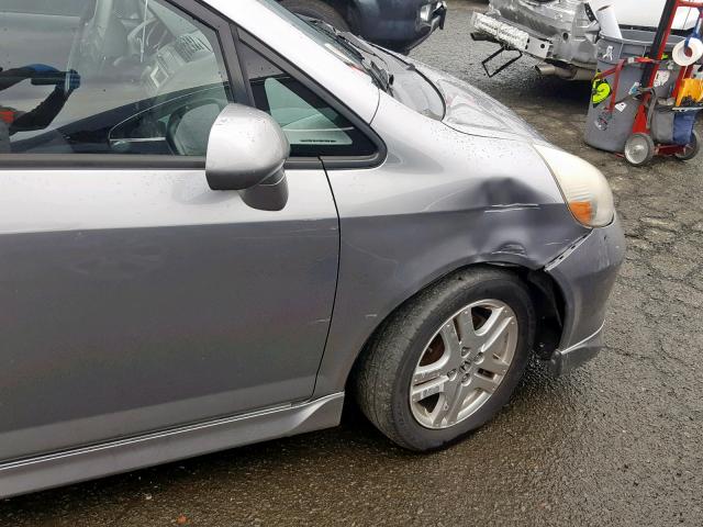 JHMGD38697S068050 - 2007 HONDA FIT S GRAY photo 9