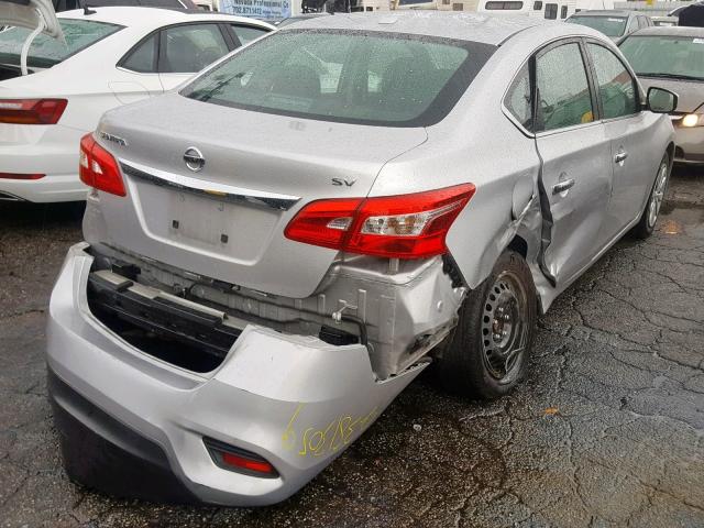 3N1AB7AP9HY302894 - 2017 NISSAN SENTRA S 银色 照片 4