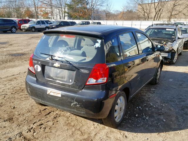 KL1TJ62674B183669 - 2004 CHEVROLET AVEO LS BLACK photo 4
