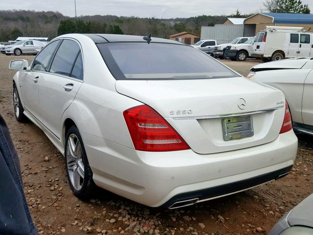 WDDNG9EB9CA470516 - 2012 MERCEDES-BENZ S 550 4MAT WHITE photo 3